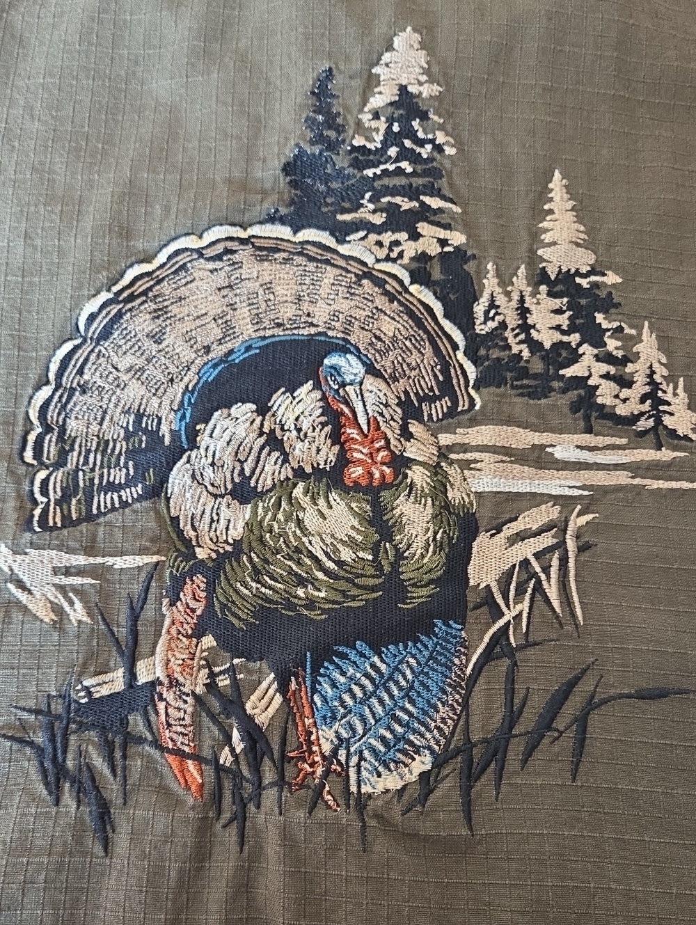 Guide Series Men's Ripstop Short Sleeve Embroidered Turkey Shirt  - Size XL